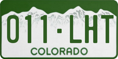 CO license plate 011LHT