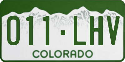 CO license plate 011LHV