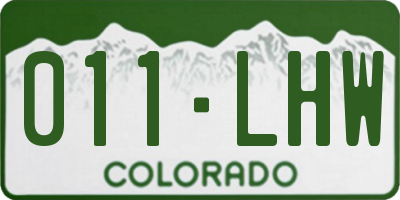 CO license plate 011LHW