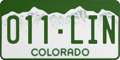 CO license plate 011LIN