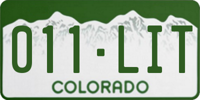 CO license plate 011LIT