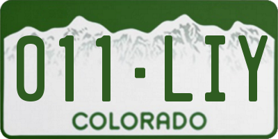 CO license plate 011LIY