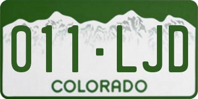 CO license plate 011LJD