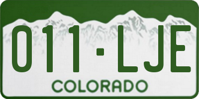 CO license plate 011LJE