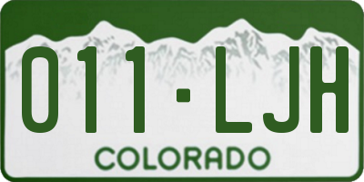CO license plate 011LJH