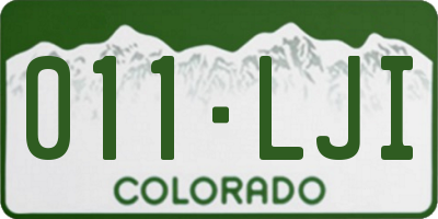CO license plate 011LJI