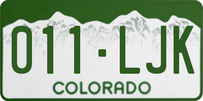 CO license plate 011LJK