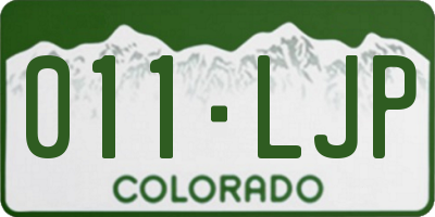 CO license plate 011LJP