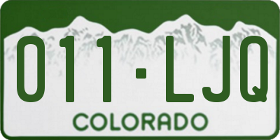 CO license plate 011LJQ