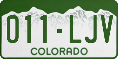 CO license plate 011LJV