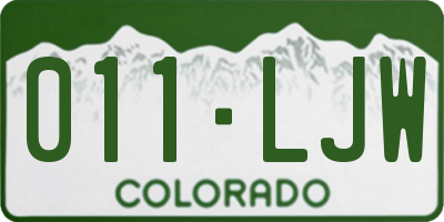 CO license plate 011LJW