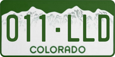 CO license plate 011LLD