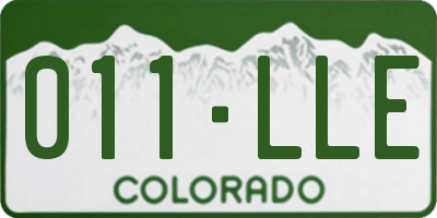 CO license plate 011LLE