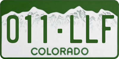CO license plate 011LLF