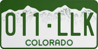 CO license plate 011LLK
