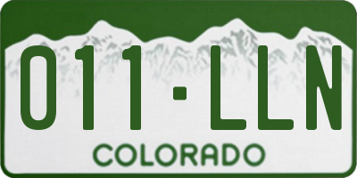 CO license plate 011LLN