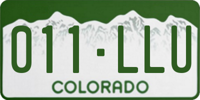 CO license plate 011LLU