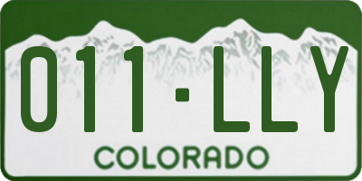 CO license plate 011LLY