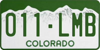 CO license plate 011LMB
