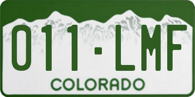 CO license plate 011LMF