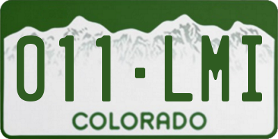 CO license plate 011LMI