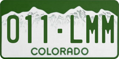 CO license plate 011LMM