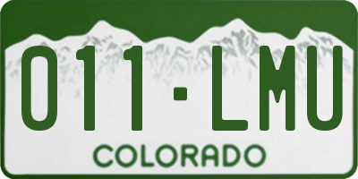 CO license plate 011LMU