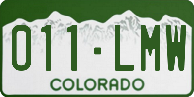 CO license plate 011LMW