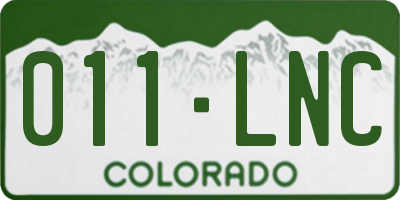 CO license plate 011LNC