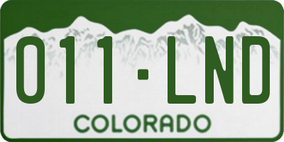 CO license plate 011LND