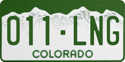 CO license plate 011LNG