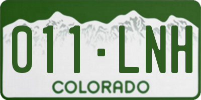 CO license plate 011LNH