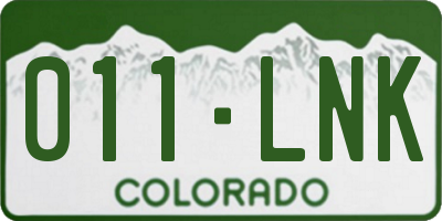 CO license plate 011LNK
