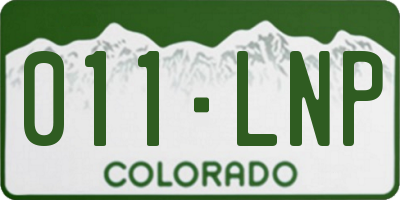 CO license plate 011LNP