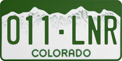 CO license plate 011LNR