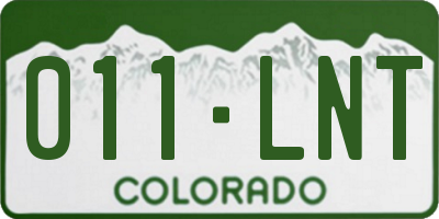 CO license plate 011LNT
