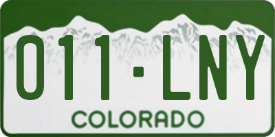 CO license plate 011LNY