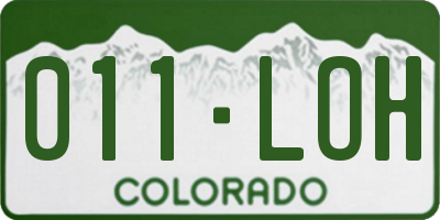 CO license plate 011LOH