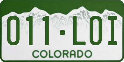 CO license plate 011LOI