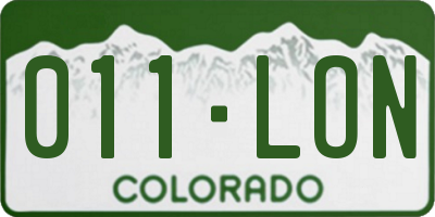 CO license plate 011LON