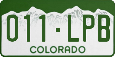 CO license plate 011LPB