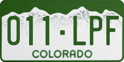 CO license plate 011LPF