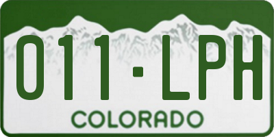 CO license plate 011LPH