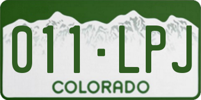 CO license plate 011LPJ