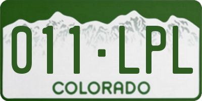 CO license plate 011LPL