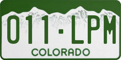 CO license plate 011LPM