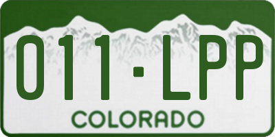 CO license plate 011LPP