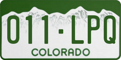 CO license plate 011LPQ