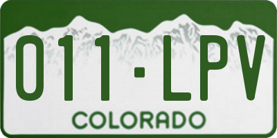 CO license plate 011LPV