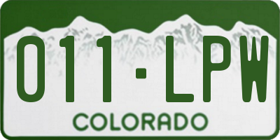 CO license plate 011LPW